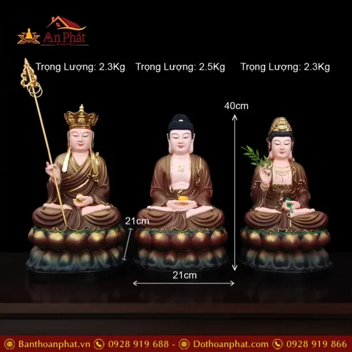 bo tuong phat ta ba tam thanh composite nau t235900009