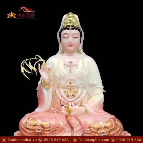 bo tuong phat ta ba tam thanh ngoi dai sen bot da mau phu quy t236100006