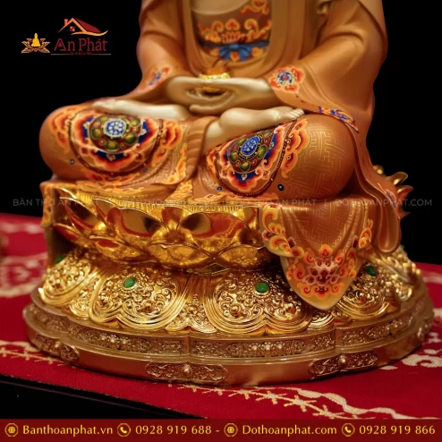 Tuong Bon Su Thich Ca Mau Ni Ngoc Thach Phu Dong Toa Dai Sen vang anh nau T2397 5