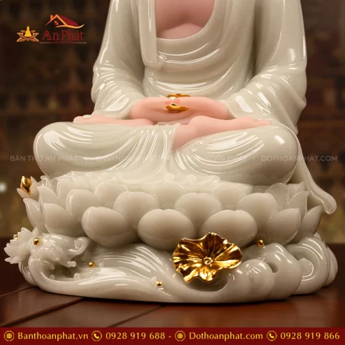 Tuong Bon Su Thich Ca Mau Ni Thach Anh Men Xanh Ngoc Bao T2410 5