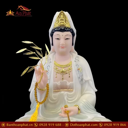 bo tuong ta ba tam thanh bang bot da ngoi de may son xanh cao cap t236900004