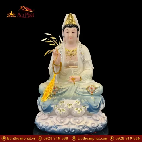 bo tuong ta ba tam thanh bang bot da ngoi de may son xanh cao cap t236900010