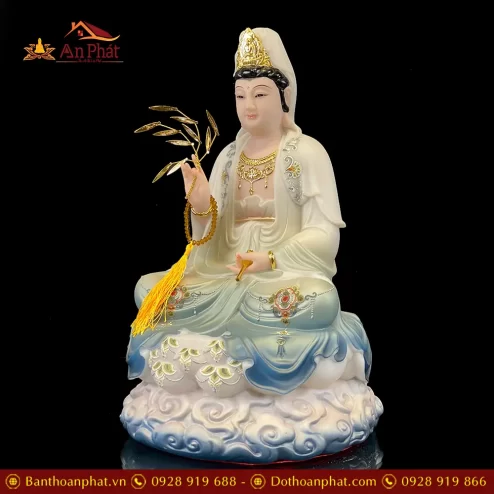 bo tuong ta ba tam thanh bang bot da ngoi de may son xanh cao cap t236900013