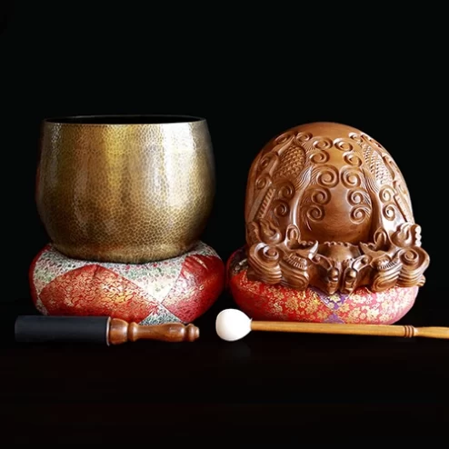 Bộ Chuông Đồng Đen - Mõ Rồng Bằng Gỗ Bưởi nhiều cỡ AK11217