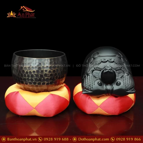 Bộ Chuông Mõ Tụng Kinh Tại Gia cao cấp 12.5cm AK11211