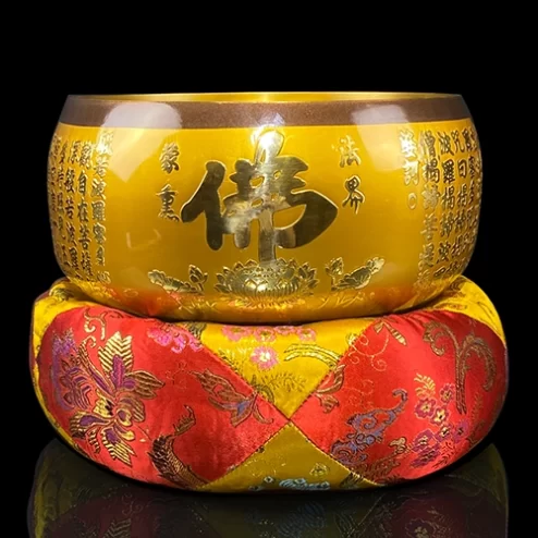 Chuông đồng chữ Phật khắc Tâm Kinh Đài Loan AK11224