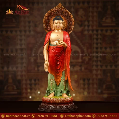 Tượng Phật A Di Đà đứng đẹp bằng đá