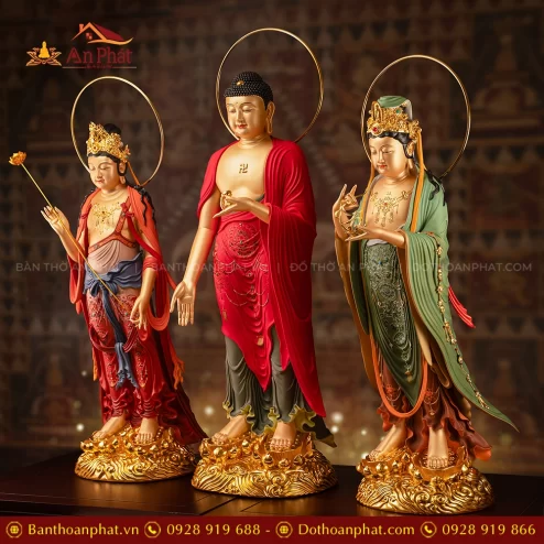 Tượng Tây Phương Tam thánh đứng đẹp