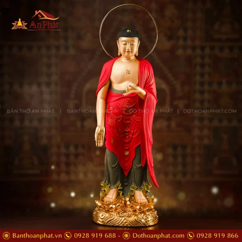 Tượng Phật A Di Đà đứng đẹp bằng đá