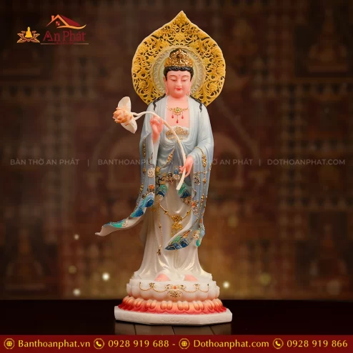 Tượng Đại Thế Chí Bồ Tát đứng đẹp bằng đá