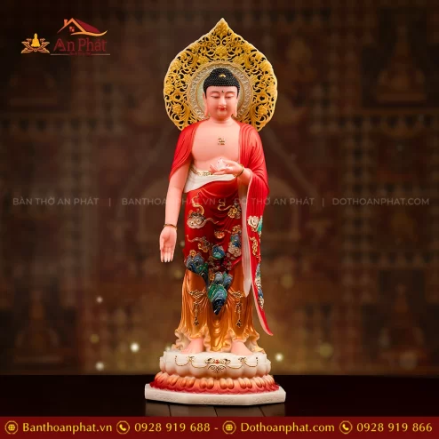 Tượng Phật A Di Đà đứng đẹp bằng đá