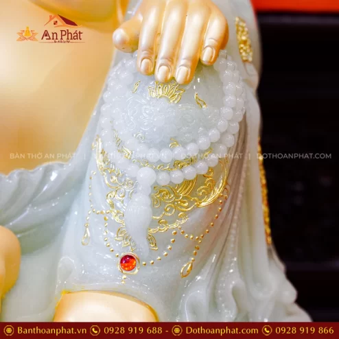 Tuong Bo Tat Di Lac Toa Dai Sen Ngoc Thach Phu Dong Hao Quang T2556 6