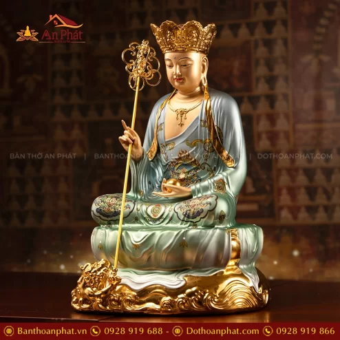 Tượng Địa tạng Vương Bồ tát ngồi đẹp bằng đồng
