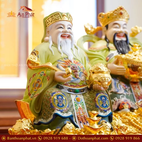 Tượng Thần Tài ngồi bằng đồng