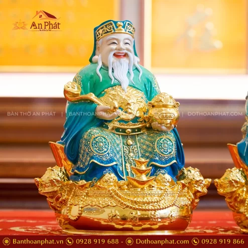 Tượng Thần Tài ngồi bằng đồng