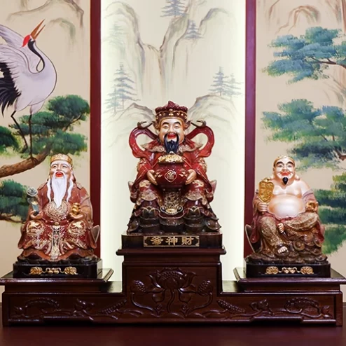 Tượng Tài Địa Ngồi Đồng Đế Vuông T2483