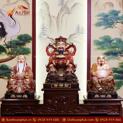 Tượng Tài Địa Ngồi Đồng Đế Vuông T2483