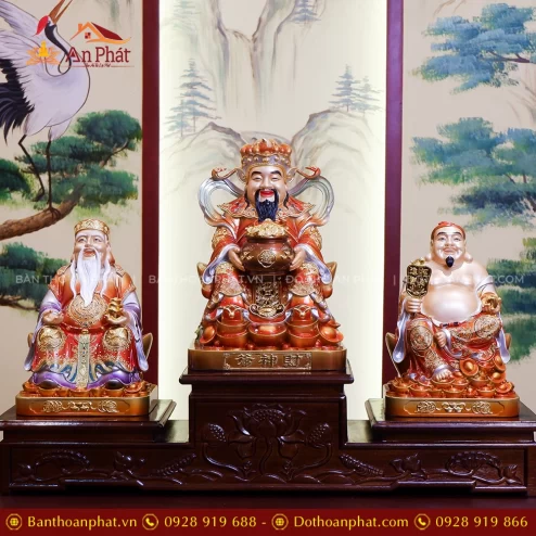Tượng Tài Địa Ngồi Đồng Đế Vuông T2485
