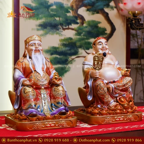 Tượng Thần Tài Thổ Địa bằng đồng