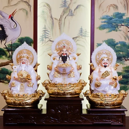 Tượng Tài Địa Song Long Ngọc Thạch Phủ Đồng Dát Vàng T2505