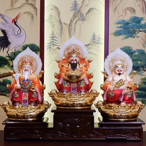 Tượng Tài Địa Song Long Ngọc Thạch Phủ Đồng Dát Vàng T2520