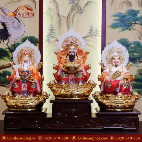 Tượng Tài Địa Song Long Ngọc Thạch Phủ Đồng Dát Vàng T2520