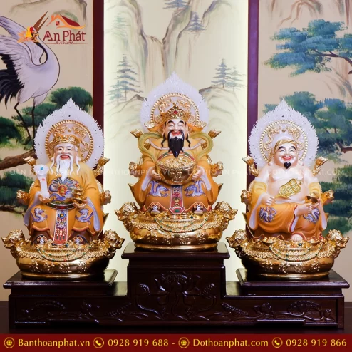 Tượng Tài Địa Song Long Ngọc Thạch Phủ Đồng Dát Vàng T2521