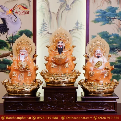 Tượng Tài Địa Song Long Ngọc Thạch Phủ Đồng Dát Vàng T2522