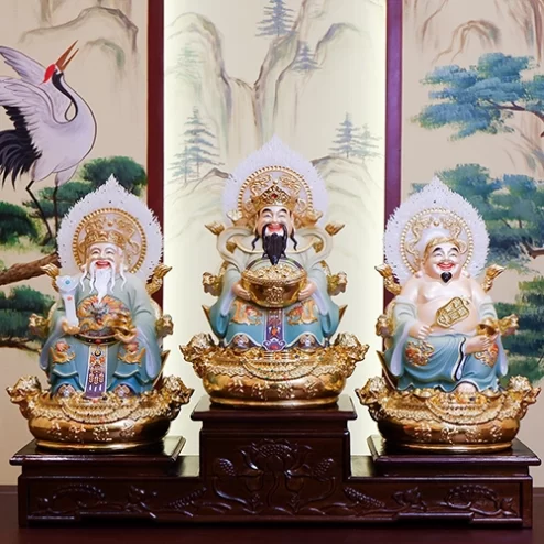 Tượng Tài Địa Song Long Ngọc Thạch Phủ Đồng Dát Vàng T2524