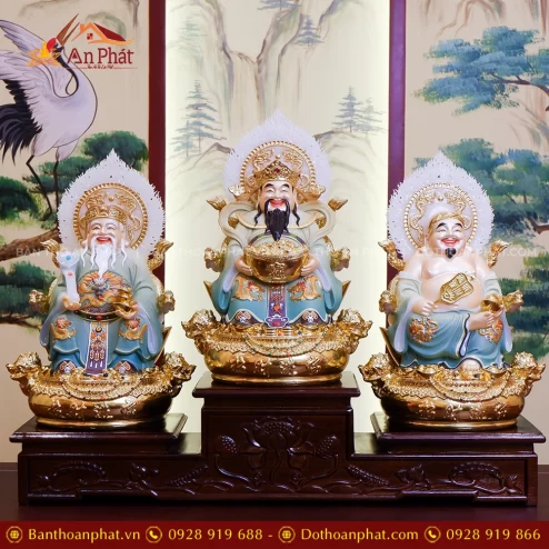 Tượng Tài Địa Song Long Ngọc Thạch Phủ Đồng Dát Vàng T2524