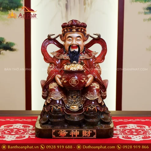 Tượng Thần Tiền Quan Lộc Ngồi Đồng Đế Vuông T2484