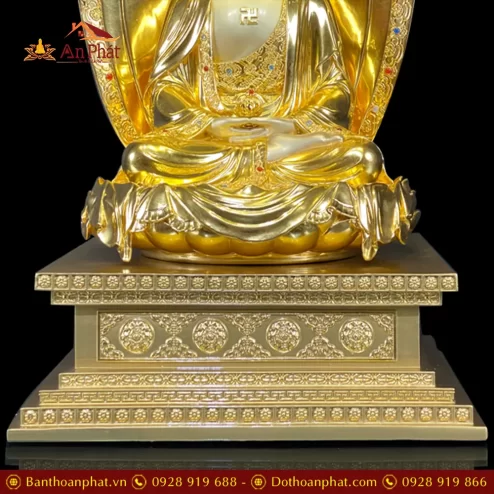 bo tuong phat tay phuong tam thanh dong dat vang dang ngoi de kim cang t253100014