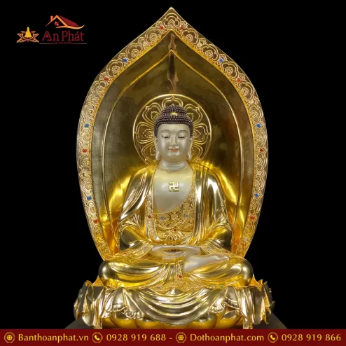 bo tuong phat tay phuong tam thanh dong dat vang dang ngoi de kim cang t253100015