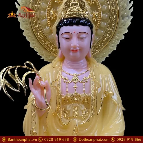 bo tuong tay phuong tam thanh ngoi de hoa sen co la de bang bot da thach anh vien vang t245100003