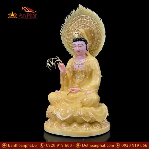 bo tuong tay phuong tam thanh ngoi de hoa sen co la de bang bot da thach anh vien vang t245100005