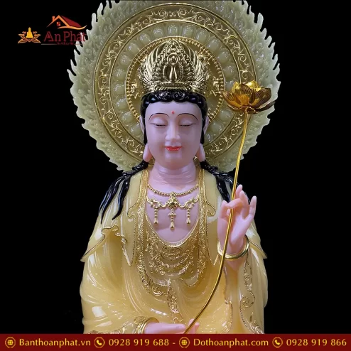 bo tuong tay phuong tam thanh ngoi de hoa sen co la de bang bot da thach anh vien vang t245100014