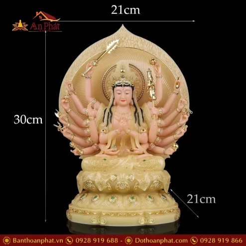 tuong bo tat chuan de bot da thach anh ngoi dai sen vien vang cao cap t270500002