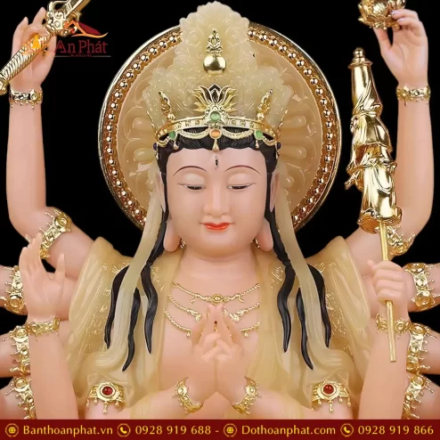 tuong bo tat chuan de bot da thach anh ngoi dai sen vien vang cao cap t270500005