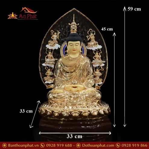 tuong bon su thich ca dong co la de 8 canh ngoi dai sen nhap khau t263100001