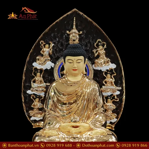 tuong bon su thich ca dong co la de 8 canh ngoi dai sen nhap khau t263100003