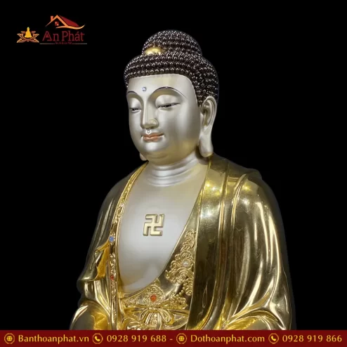 tuong phat a di da bang dong dat vang an bao ngoi de sen cao cap t254100001