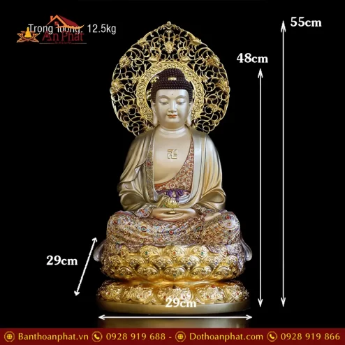 tuong phat a di da bang dong vien vang man bao dang ngoi la de t249100001