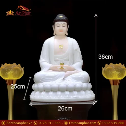 tuong phat a di da bot da trang ngoi dai sen cao cap t249300001