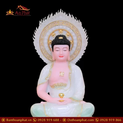 tuong phat a di da bot da xanh thien thanh ngoi dai sen co la de t248900003