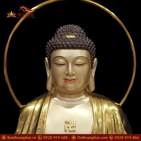 tuong phat a di da dong dat vang cao cap dung dai sen co hao quang t253800004