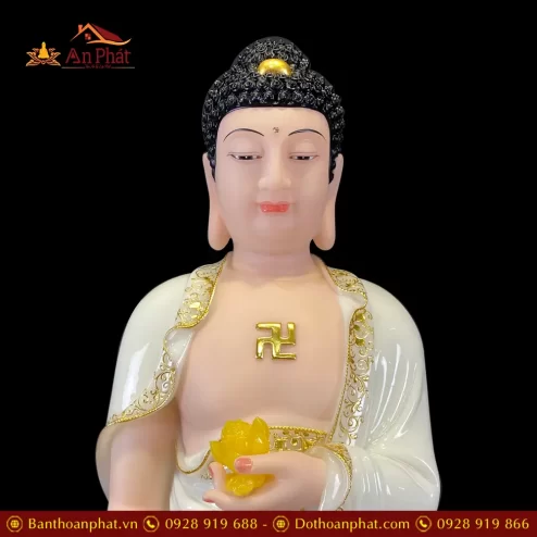 tuong phat a di da dung dai sen bot da trang vien vang cao cap t251300006