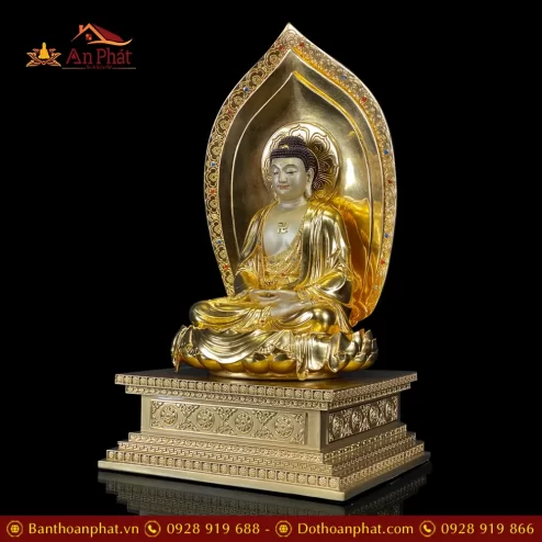 tuong phat a di da ngoi de kim cang bang dong dat vang cao cap t253300005