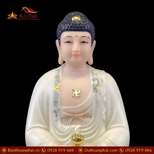 tuong phat a di da ngoi de may son mau xanh cao cap t251500004