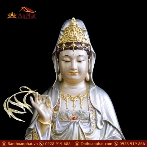 tuong phat ba quan am bang dong cao cap son men co vien vang man bao t256300008