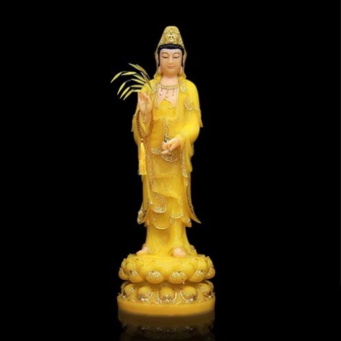 Tượng Phật Bà Quan Âm Bồ Tát Bột Đá Thạch Anh Dáng Đứng Cao Cấp T2575